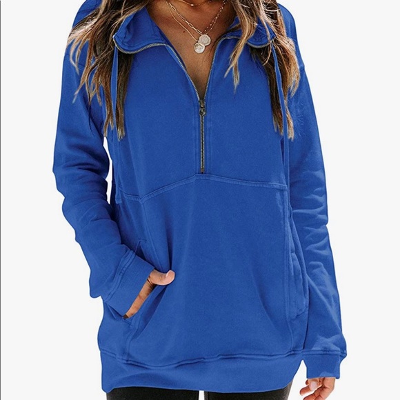Tops - Royal blue half zip pullover. Soft fabric. Size 3XL.